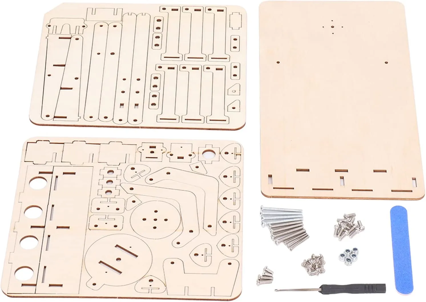 YUYTE DIY Educational Robot Arm Building Toy Hydraulic Mechanical Model Kit for Children Wooden No Battery Needed Beech Wood Sturdy Clear Structure