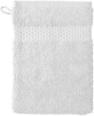Yves Delorme Etoile Blanc Bath Mitt | 100% Organic Cotton | Luxury Towel from Turkey