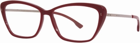 Zelda Eyeglasses Women's Burgundy/Shiny Bronze Full Rim Cat Eye 53mm