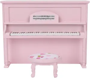 Zerodis 1:12 Dollhouse Miniature Upright Piano,Mini Upright Piano Toy Mini Upright Piano Model Toy with Stool Simulation Furniture()