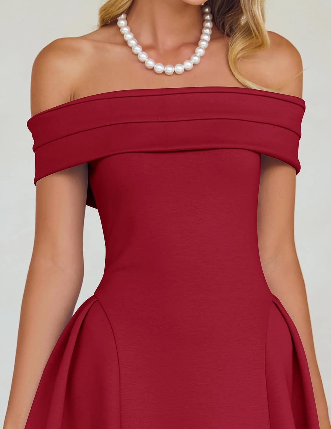 ZESICA Cocktail Dresses for Women's Elegant Off Shoulder Short Sleeve Swing A Line Wedding Evening Party Midi Dress