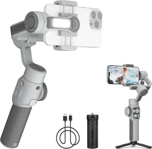 ZHIYUN CINEPEER Smooth 5E Gimbal Stabiliser for iPhone, Android, Built-in Fill Light, Tripod, 3-Axis 300g Payload Phone Gimbal, Gesture Control, Vlogging Stabilizer for YouTube, TikTok