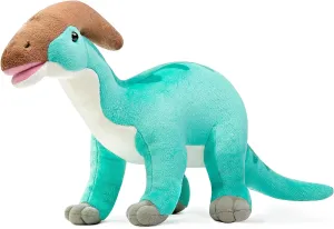 ZHONGXIN MADE Simulation Parasaurolophus Dinosaur Plush Toy - Realistic 16" Blue Parasaurus Dinosaur Stuffed Plushie, Figurines Stuffed Model Toys, Unique Plush Gift Collection for Kids