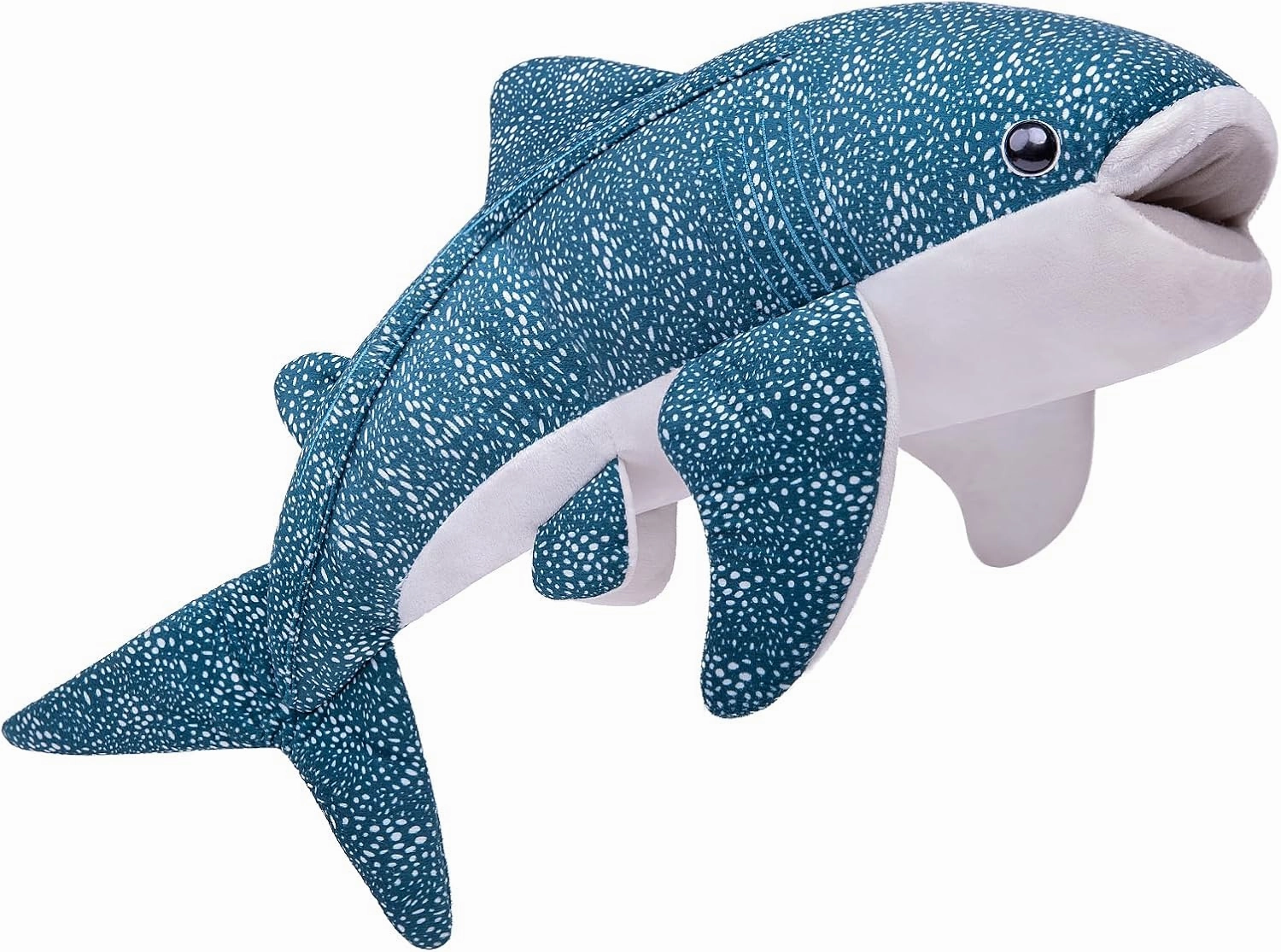ZHONGXIN MADE Large Great Whale Shark Plush Toy - Realistic 33'' Long Weighted Blue Texture Whale Shark Stuffed Animal, Soft Ocean Sea Creatures Sharks, Unique Plush Toy Gift Collection for Kids