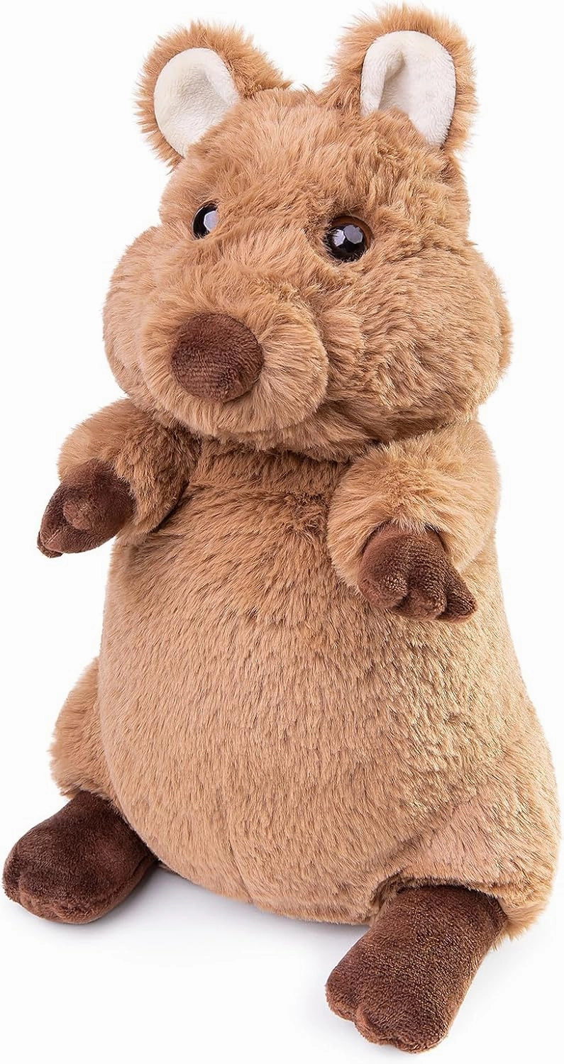 ZHONGXIN MADE Quokka Plush Toy - Realistic Quokka Stuffed Animals, Lifelike Short Tail Kangaroo Animals Stuffed Toys Birthday Gifts for Kids, 12Inches