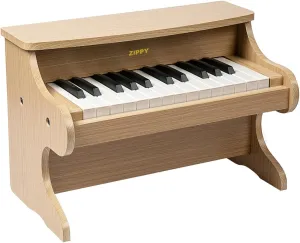ZIPPY Kids Piano Keyboard, 25 Keys Digital Piano for Kids, Mini Music Educational Instrument Toy, Wood Toy for Toddlers Girls Boys (Oak)