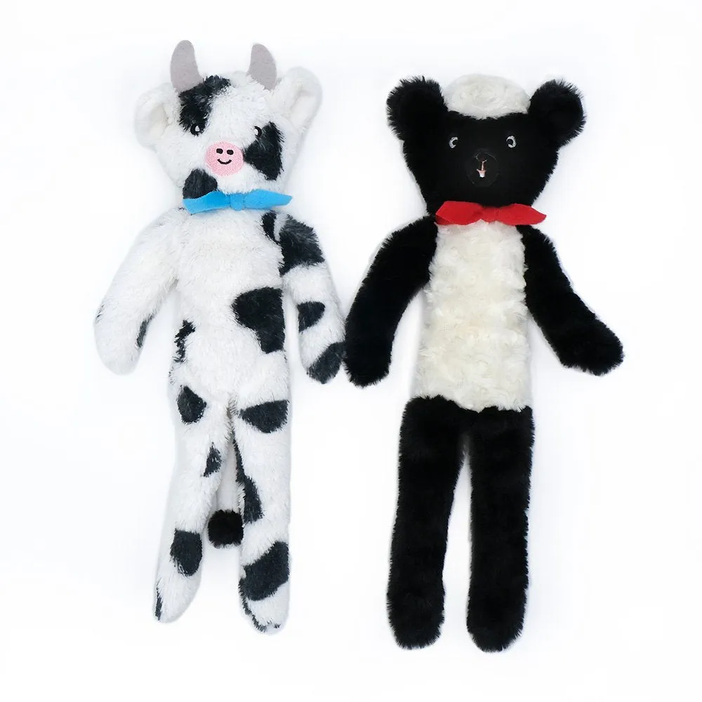Zippy Paws - Fluffy Peltz Plush Squeaker Dog Toy Sheep & Cow
