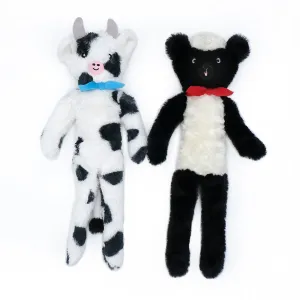 Zippy Paws - Fluffy Peltz Plush Squeaker Dog Toy Sheep & Cow