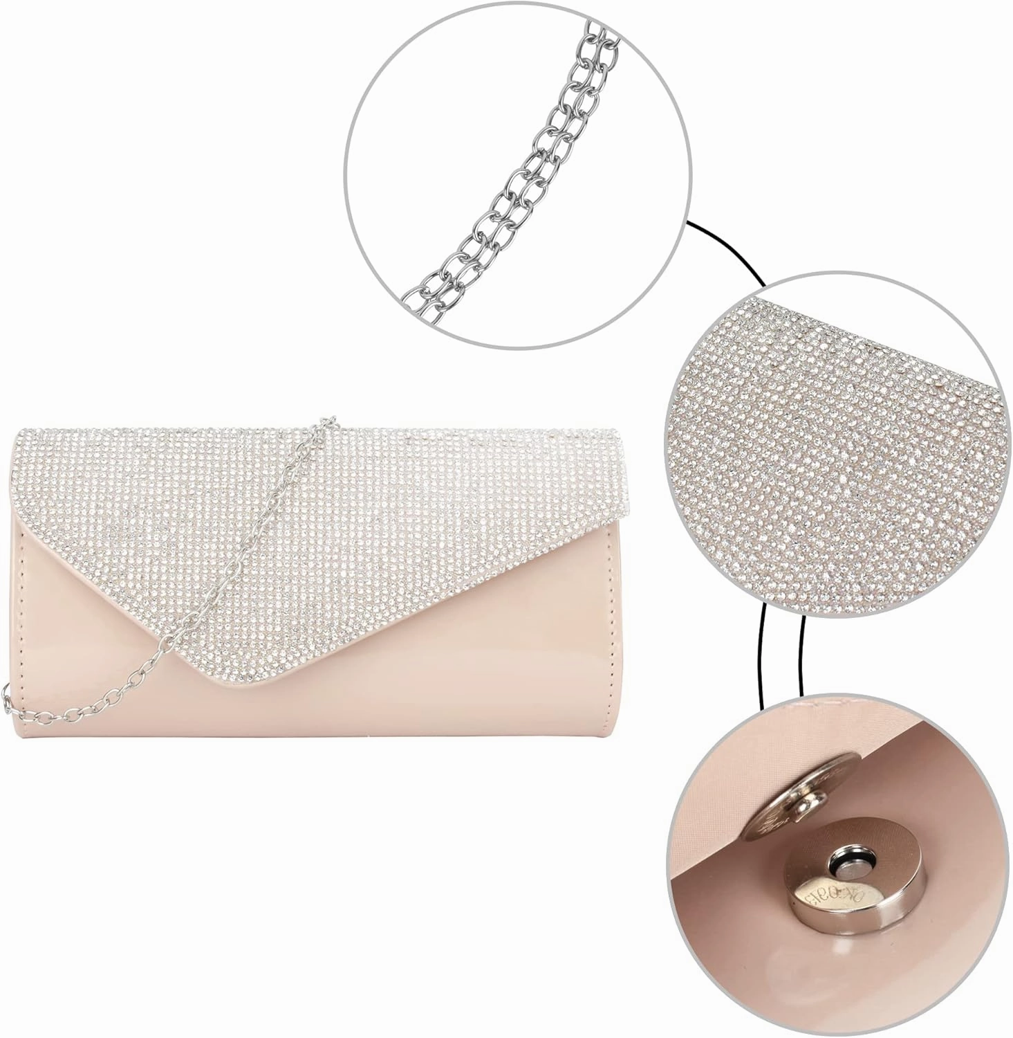 ZLMBAGUS Evening Clutch Purse Bag Party Prom Wedding Envelope Crossbody Handbags